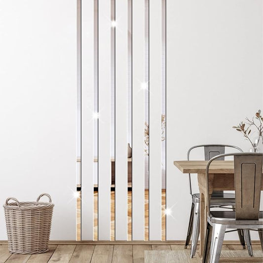 Acrylic Mirror Line Wall Stickers Striped Mirror Wall Decor for Living Room by Easma