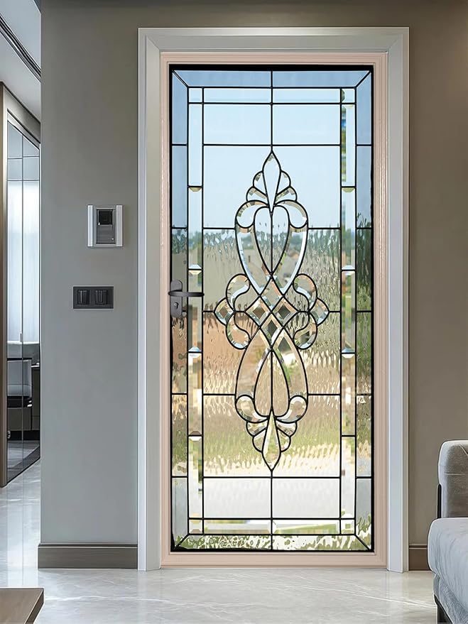 artfanke 3D Door Sticker Peel and Stick 33.5"x84.6" - Stained Glass Door Murals Wallpaper (not Transparent)-Self-Adhesive Wall Decals for Bedroom Decor (2 Sheets/Set) - Image 4