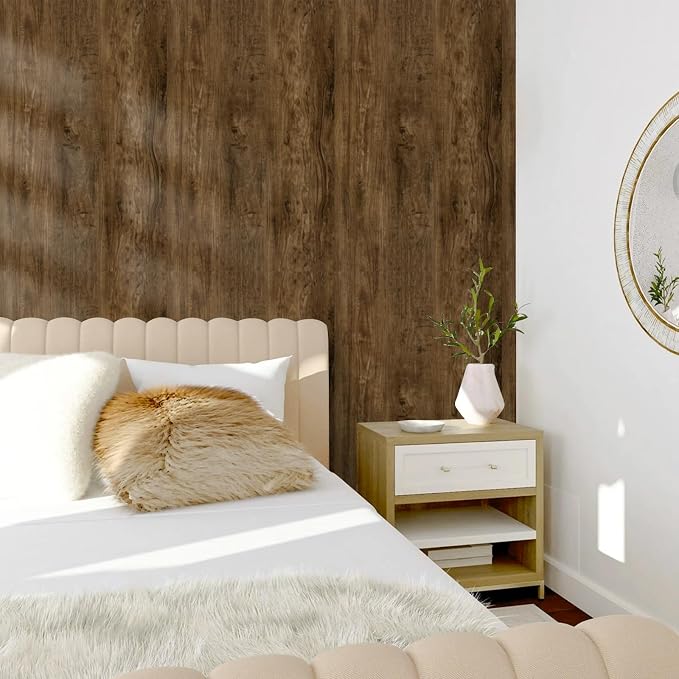 Wood Peel and Stick Wallpaper, Contact Paper for Classroom Home Decor | 17.7"x393" Removable Self-Adhesive Brown Wood Plank Film, Farmhouse Decor for Bulletin Board Desk Cabinet & Home Renovation - Image 4
