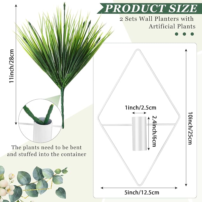 Canlierr 4 Pcs Wall Decor Hanging Planters, Aquatic Plant, White - Image 2