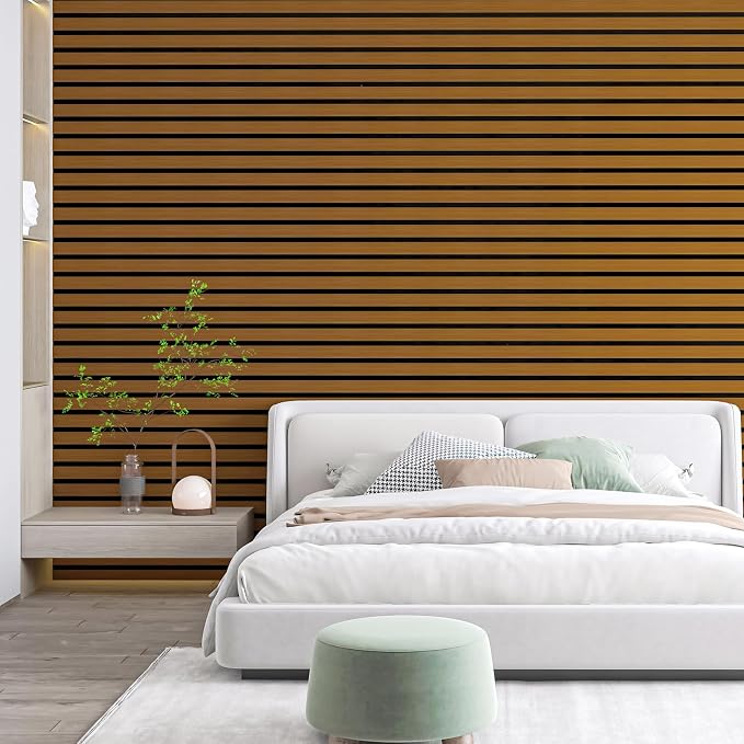 Art3d Six-Grid Design Slim Slat Wall Panel, 104 x 12 Inch, 4-Pack, Rosewood | Lightweight, Wainscoting, Waterproof, Easy to Clean, Sturdy, Glue on, Elegant Style, for Bedroom, Office, Home Improvement - Image 3