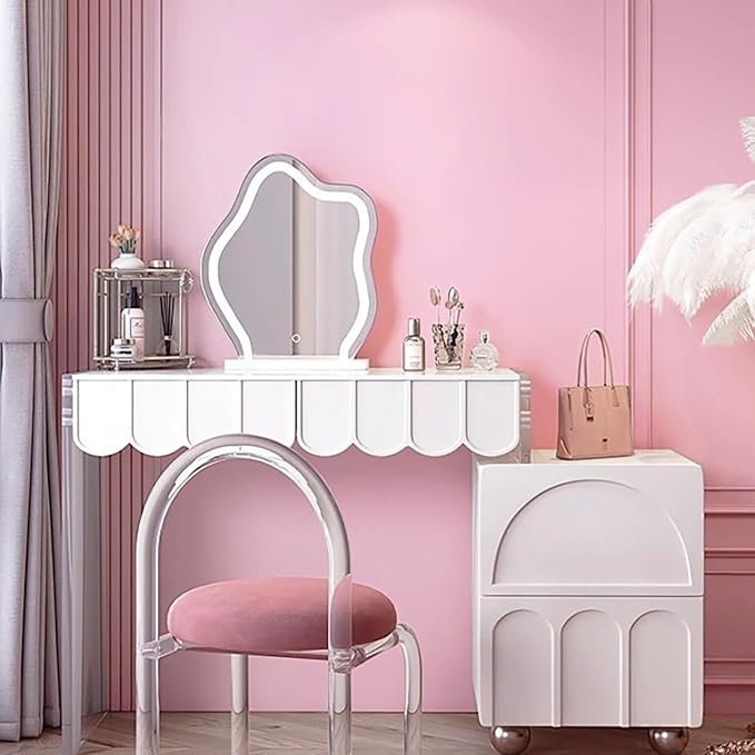 Yasinet 17.71" X 118" Pink Wallpaper Solid Color Peel and Stick Wallpaper Pink Contact Pape Modern Removable Self Adhesive Wall Paper for Badroom Covering Cabinet Countertop Vinyl Roll - Image 4