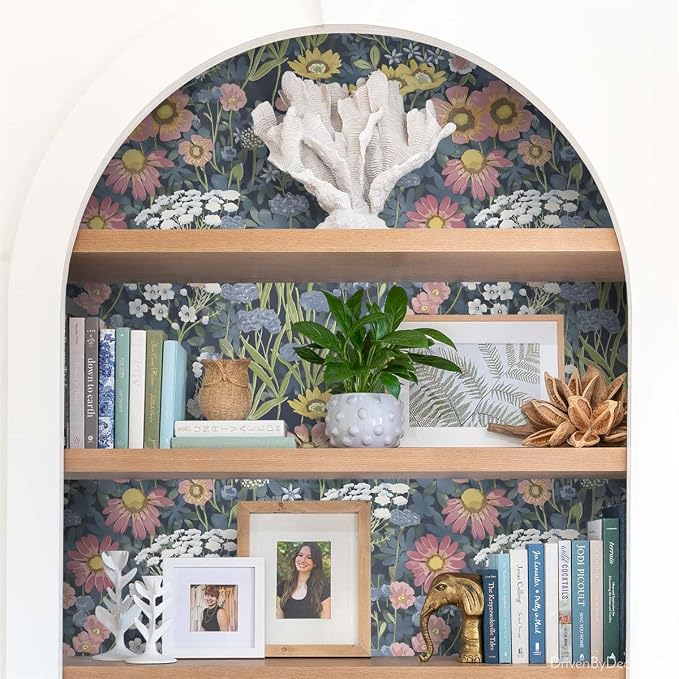 Orainege Vintage Floral Wallpaper Peel and Stick Wallpaper Daisy (Pack of 3) - Image 8