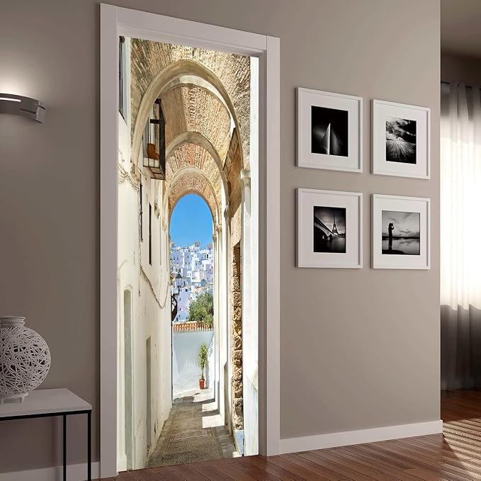 artfanke 3D Garden Scenery Peel and Stick Door Sticker 33.5"x84.6"-Self-Adhesive Door Wall Murals Wallpaper Poster for Bedroom Home Decor(2 Sheets/Set) - Image 7