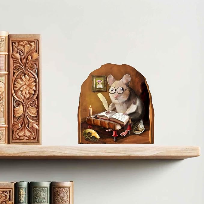 Mouse Reading Book, Wall Decor Sticker Decal, Kids Room, Classroom, Home, Bedroom, Bookcase, Book Lover, of Mice and Men, Children, Adorable, (Novelist Mouse) - Image 9