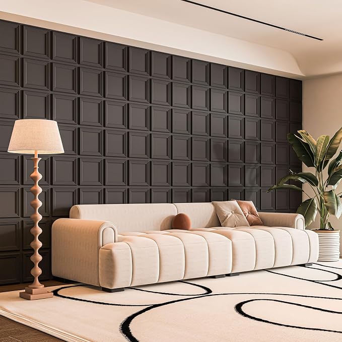 Art3d 33-Pack Accent 3D Textured Wall Panels, 11.8 x 11.8 in, Black | Wipe Clean, PVC, Water Repellent, Impact Proof, Scratch Resist, Great for Living Room, Bedroom, Gaming Room, Office - Image 2