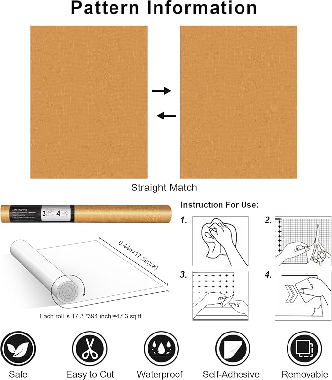 Zeeko Gold Crocodile Wallpaper Peel and Stick 17.3" x 394" | Textured Embossed Contact Paper Removable WaterProof Self Adheisve Wall Paper for Cabinet Bedroom Bathroom - Image 7