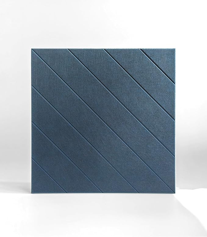 21.65" Large Square Acoustic Panels 4-Pack - Sound Absorbing Wall Panels, Noise Reducing Soundproof Decorative Felt Tiles for Home Office, Studio, Living Room - Prussian Blue - Image 4