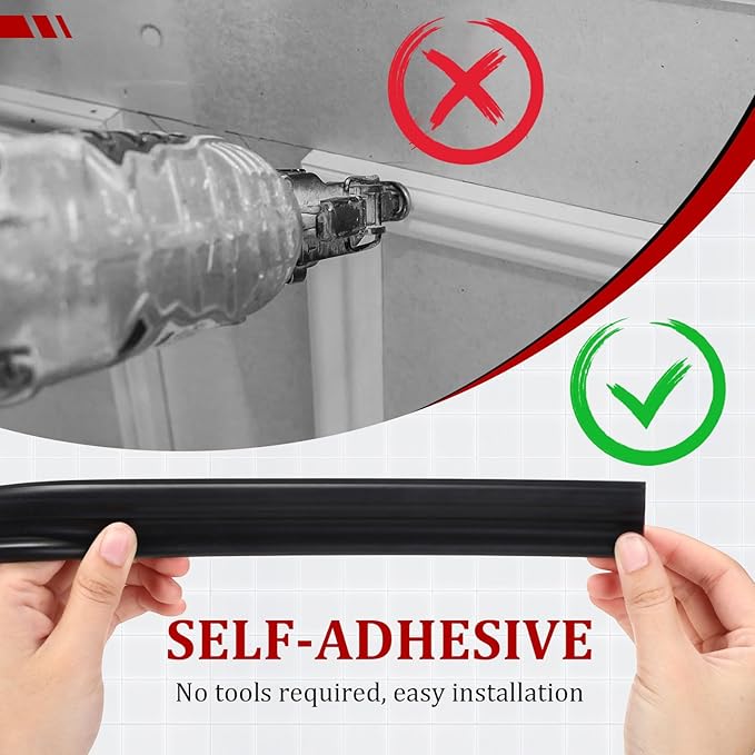 32.8ft x 1.25 Inch Flexible Peel and Stick Molding Trim for Wall, Baseboard, Backsplash, Tile Edge, Chair Rail, Mirror-self Adhesive Moulding Trim for Bathroom Wall Door Floor Window, Black - Image 4