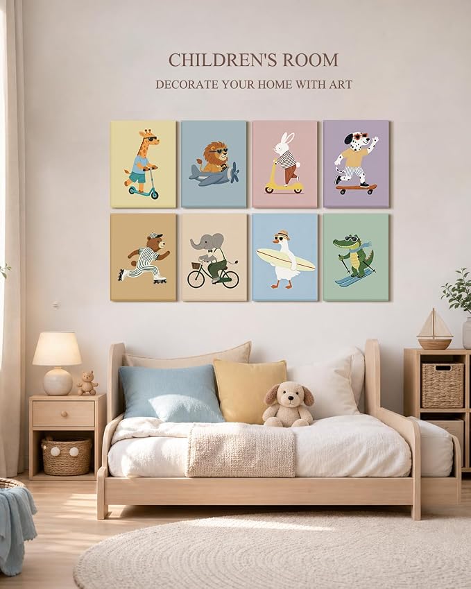 VIYYIEA Acoustic Art Wall Panel, Cute Animal Sound Absorbing Board | 48×32 in Kids Playroom Funny Decor Panels for Toddler Nursery Decor, Bedroom , 8Psc Acoustical 3D Aesthetic Bulletin Board - Image 5