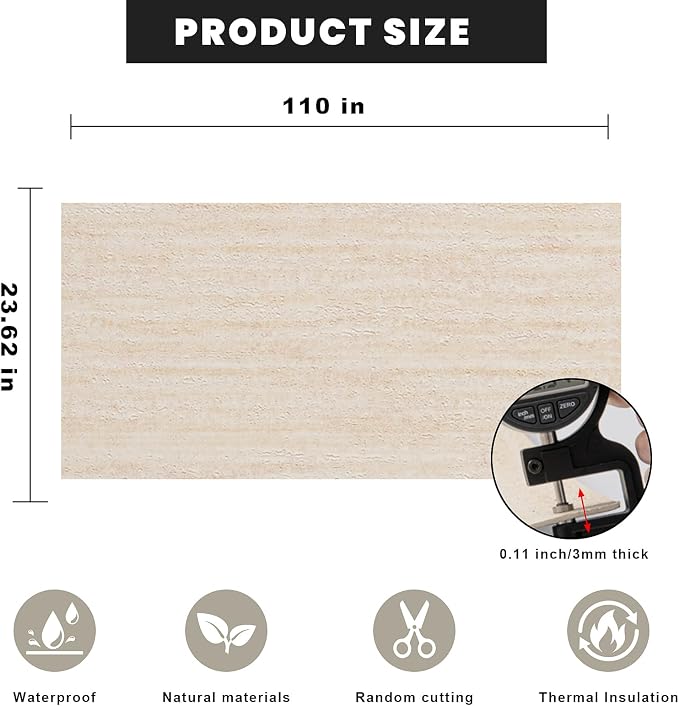 3D Wall Panels Peel and Stick – 23.82"x110" PVC Faux Travertine Texture, Self Adhesive Waterproof Wall Covering, DIY Accent Wall, Sofa Background Backsplash & Modern Home Decor, Covers 18 sq.ft - Image 7