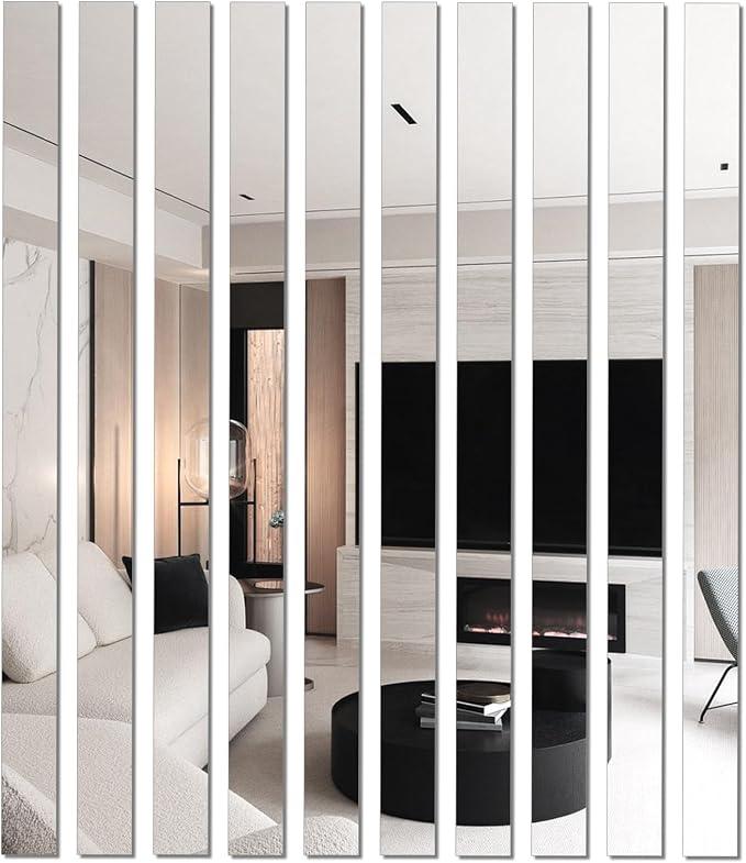 10Pcs DIY Striped Mirror Stickers, 39.37 Inch DIY Wall Stickers by Nicerity