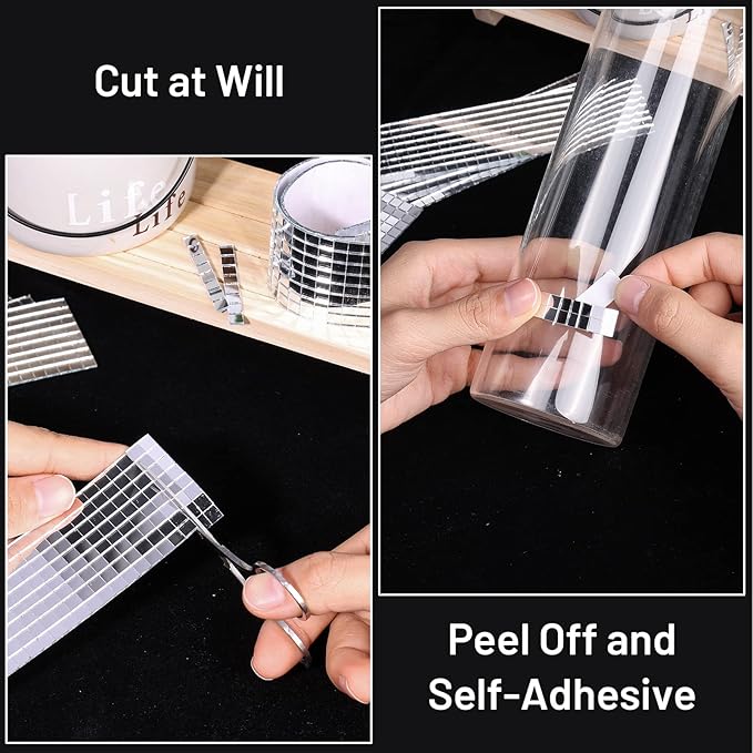 PP OPOUNT 2360 PCS Self-Adhesive Mirror Tiles, 5 x 5mm Square Disco Tiles - Image 3