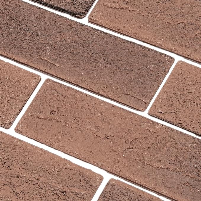 100 Vintage Brown/Red Faux Brick Wall Tiles, 3D Thin Brick Veneers for Bedroom, Bathroom, Kitchen, Fireplace and Fence Wall Panels (14.2 sq ft) by TORURAL