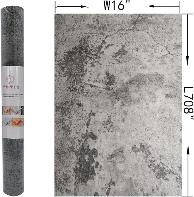 Beige-Grey Concrete Contact Paper Textured Gray Cement Wallpaper Industrial Peel Stick Countertop Contact Paper 16"x708" Removable Waterproof Adhesive Thick Matte Concrete Look Vinyl Wall Covering - Image 7