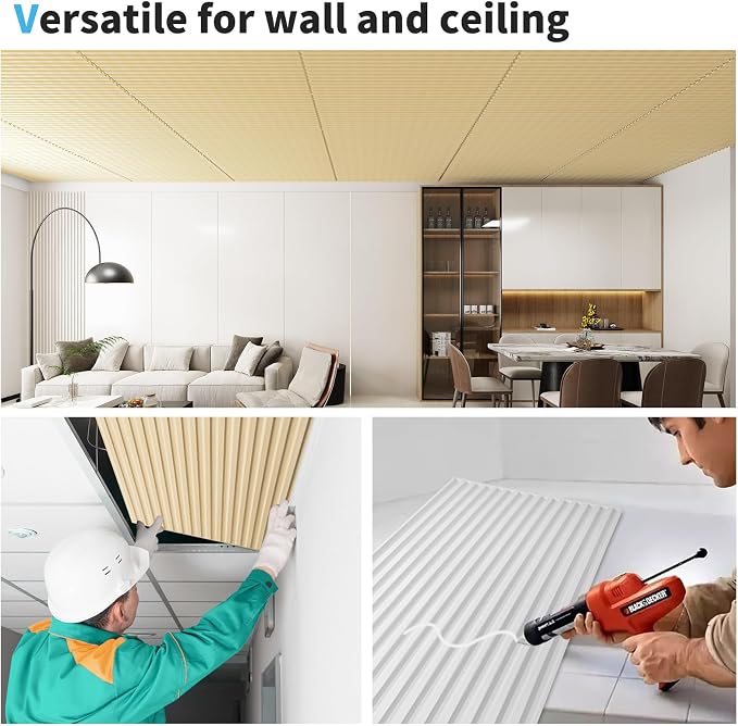 Art3d Fluted Slat 3D Wall Panels, Drop Ceiling Tiles, 12-Pack, Oak | 24" x 48" , Lightweight, Break-Proof, Compatible with Grid System, Ideal for Home, Commercial Spaces - Image 5