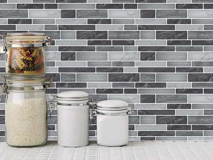 Art3d 10-Pack Marble Wall Tile Peel and Stick Backsplash, 12 x 12 in, Grey | Strong Adhesion, Lightweight, Cuttable, Waterproof, Fadeless, Crack Resistant, for Kitchen, Bedroom, Ideal for Recently Moved - Image 2