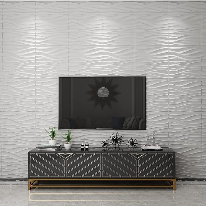 Heikki 30 Pack 3D Wall Panel for Interior Wall Décor, PVC Flower Textured Wall Panels for Living Room Bedroom Hotel Office, 11.8"x11.8", Double-Sided Tape (White-YZ) - Image 6