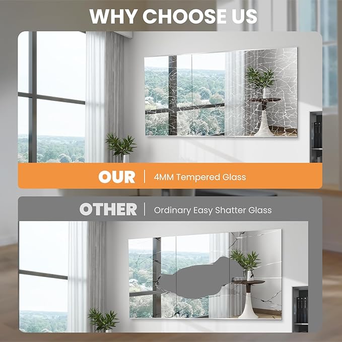 pertetey 48x 24 in Home Gym Mirrors, 1-Pack, Tempered Glass - Image 4