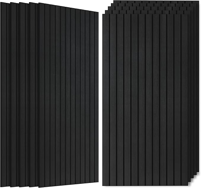 Acoustic Panels, 10 Pack Soundproofing Panels,47.2”x23.6”, Smoky | Simulated Wood Grain Finish Acoustic Wall Panels,Sound Dampening Panels,Sound Absorbing Panels, High-Density Polyester Fiber by AUTORIFIC
