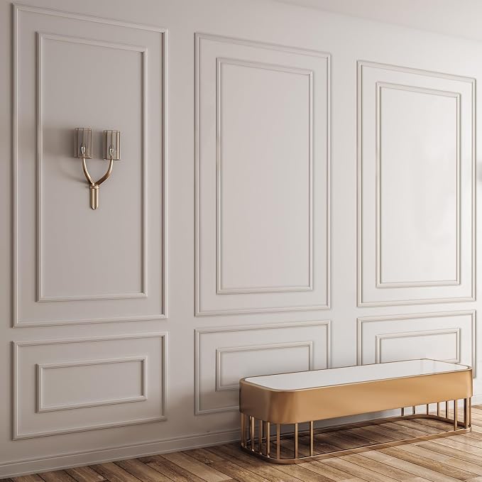 Pangda 3 Set Peel and Stick Wall Molding Kit Panel, 31x54 in | Premade, Wainscoting Accent Panel, Wall Moulding Kit, 3D, for Interior and Outer Layer, Ready to Assemble, Accent Molding - Image 4