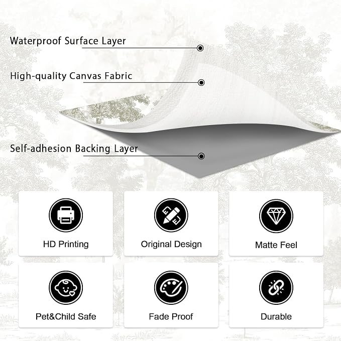 Zeeko Vintage Forest Arch Wall Decal 31"x59" Peel and Stick Canvas Waterproof Self-Adhesive Removable Tree Mural for Nursery Wall Decor - Image 5