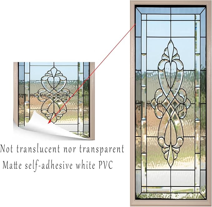 artfanke 3D Door Sticker Peel and Stick 33.5"x84.6" - Stained Glass Door Murals Wallpaper (not Transparent)-Self-Adhesive Wall Decals for Bedroom Decor (2 Sheets/Set) - Image 2