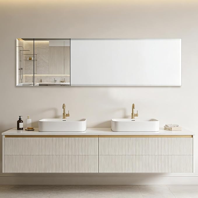 Frameless Full Length Mirror for Wall, 55x16 Inch Bathroom Vanity Mirror - Image 5