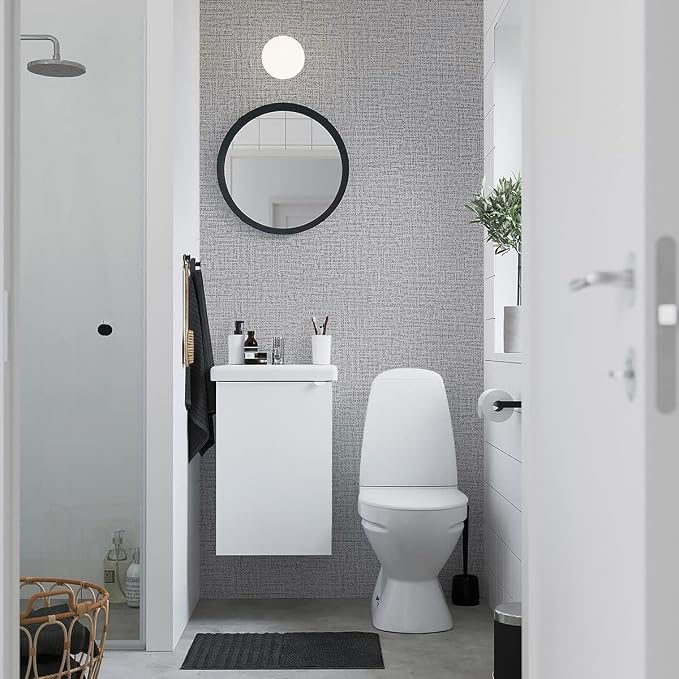 Grey Grasscloth Peel and Stick Wallpaper Fabric Paper 17.7in x 118in | Faux Linen Vintage Wallpaper Textured Removable Wall Paper Grass Cloth Cabinets Bedroom for Cabinet Self Adhesive Vinyl - Image 7