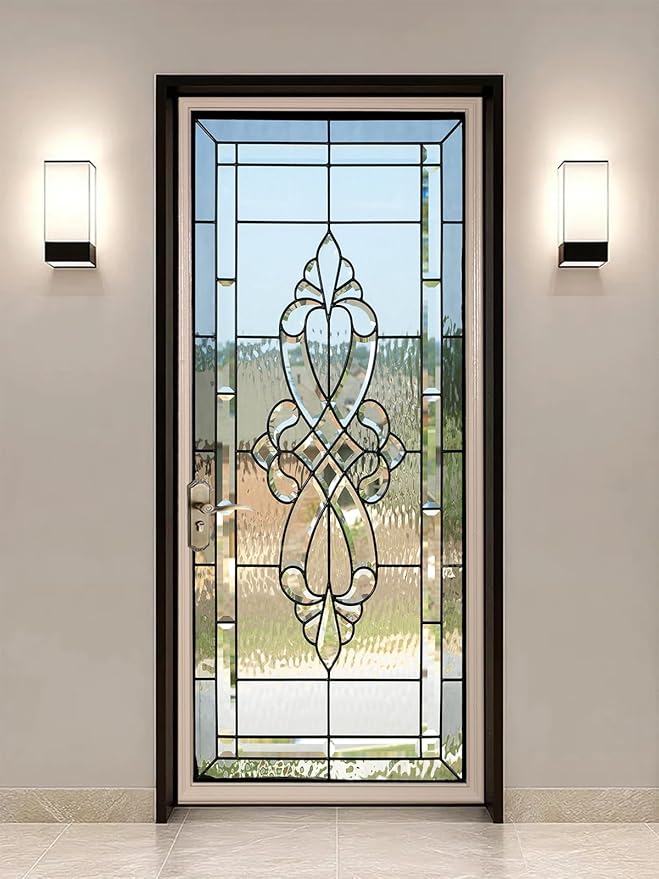 artfanke 3D Door Sticker Peel and Stick 33.5"x84.6" - Stained Glass Door Murals Wallpaper (not Transparent)-Self-Adhesive Wall Decals for Bedroom Decor (2 Sheets/Set) by artfanke