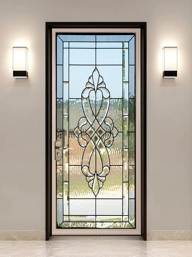 artfanke 3D Door Sticker Peel and Stick 33.5"x84.6" - Stained Glass Door Murals Wallpaper (not Transparent)-Self-Adhesive Wall Decals for Bedroom Decor (2 Sheets/Set) by artfanke