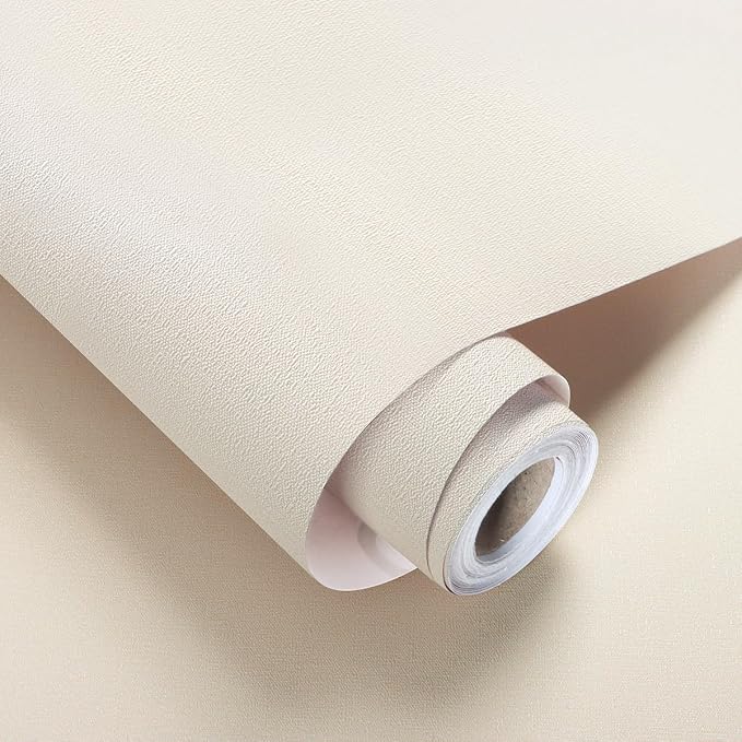 Grasscloth Peel and Stick Wallpaper Beige Vintage Paper 16in x 590in | Faux Linen Vintage Wallpaper Textured Removable Wall Paper Grass Cloth Cabinets Bedroom for Cabinet Self Adhesive Vinyl by lenify