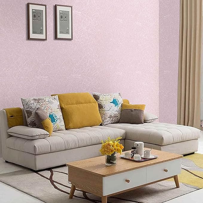 Pink Wallpaper Embossed Silk Self Adhesive Peel and Stick Contact Paper | 15.7" X 196.8" Removable Waterproof Bathroom Home Decorative Vinyl Wrap Film Cabinet Furniture Countertop Shelf Paper - Image 8