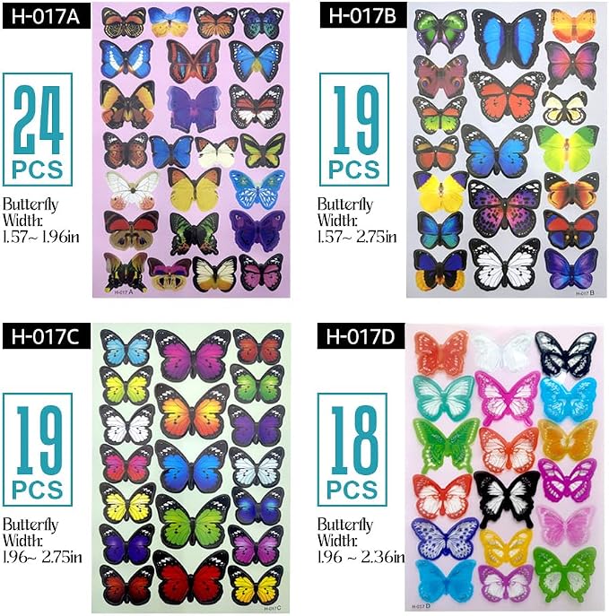 80 Pcs 3D Butterfly Wall Stickers Decorations for Room Decor | Waterproof / Removable / Reusable / 3d Effect / Tear-resistant - Image 3