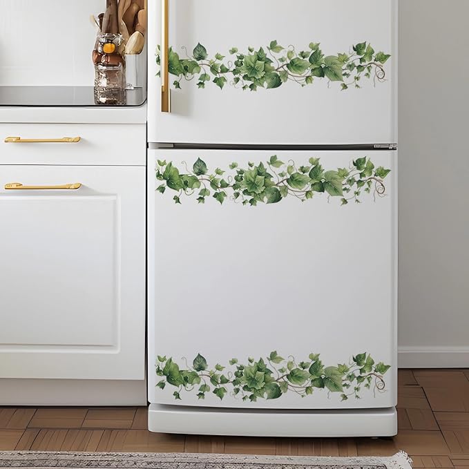 4 Pcs Leafy Green Ivy Vines Wall Stickers Greenery Wall Art Decals | Natural Plants DIY Removable Vinyl Peel and Stick for Living Room Bedroom Classroom Kitchen Home Decor - Image 2