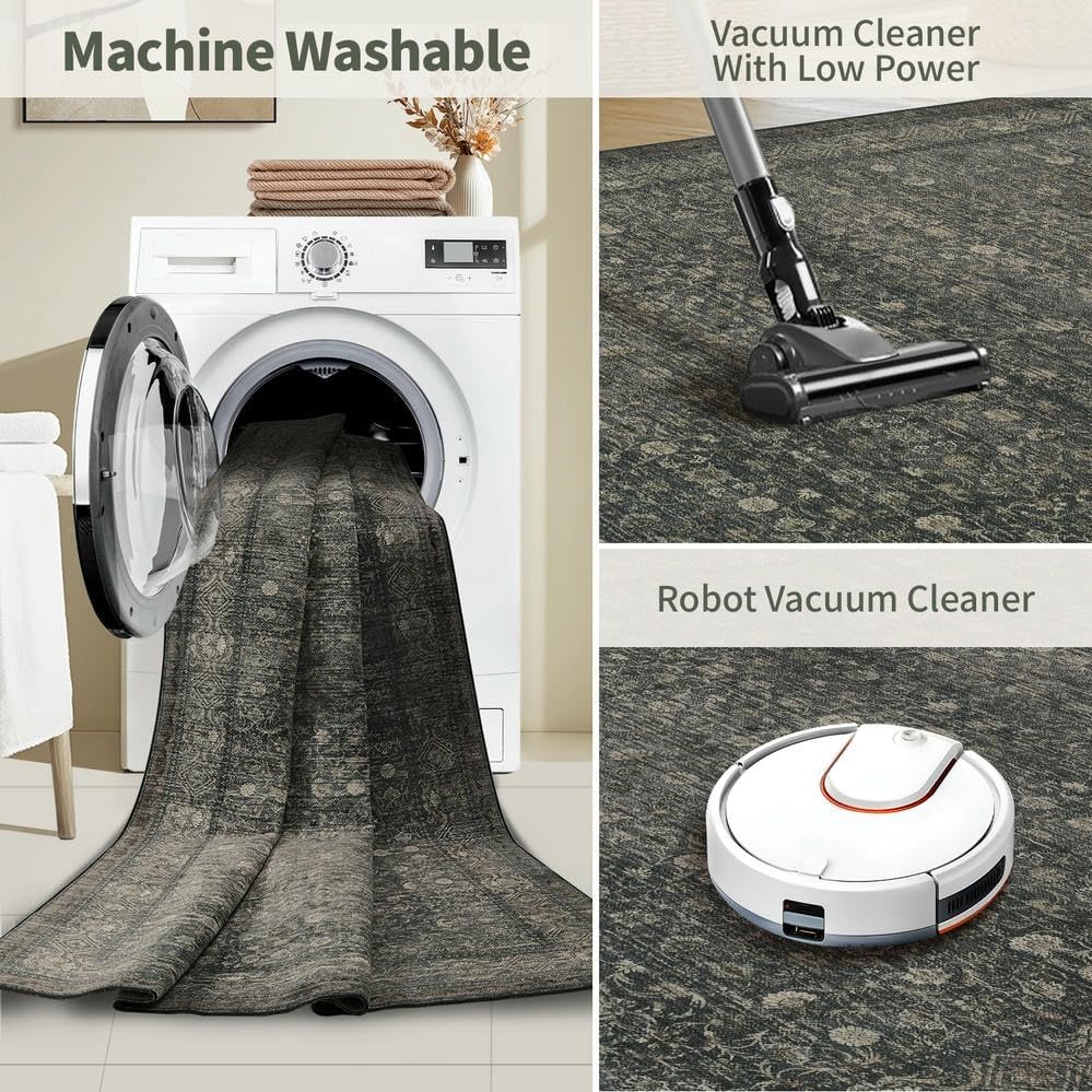 2x3 GreenWashable Entryway Rug,Small Door Mat for Bathroom Kitchen - Image 5
