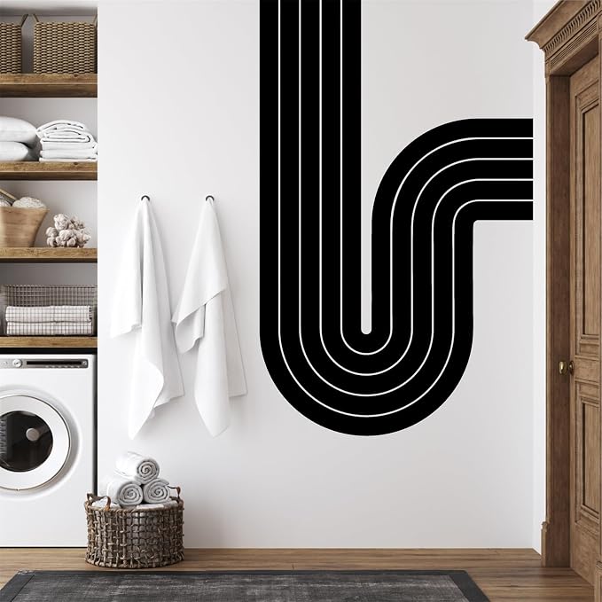 Large Arch Wall Decal Modern Black Vinyl Wall Decor Sticker for Living Room | Geometric stickers, peel and stick, removable, minimalist abstract art murals, self adhesive, for bedroom office home decor - Image 5