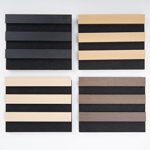 Art3d Wood Slat Panels, Soundproof Drop Ceiling, 4 Multi-Color, Sample Pack | Crack-Resistant, Scratch-Resistant, Eco-Friendly, Durable, Grid Compatible, Ideal for Living Room, Bedroom & Home DIY Upgrade by Art3d