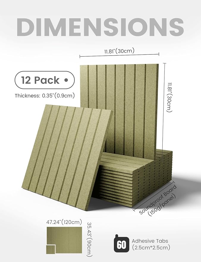 Fluxynara 48" x 36" Large Felt Bulletin Board, Olive Green | 12 Pack Cork Board Alternative with 60 Safe Adhesive Tabs, Pin Boards for Wall Decor, Home, Office, Classroom,Dorm - Image 2