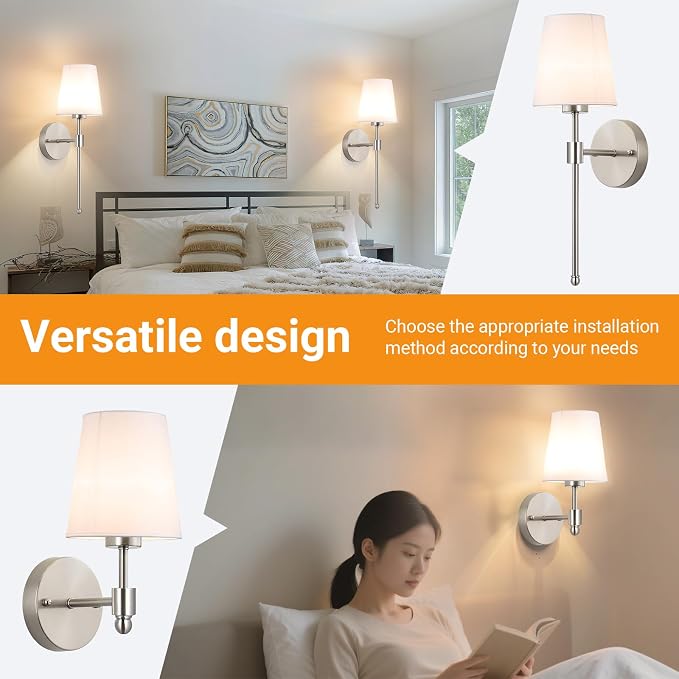 Battery Operated Wall Sconces Set Of 2, Wireless Battery Wall Light With 10000mAh RGB Rechargeable Magnetic Bulb, Rechargeable Wall Sconce With Remote Control For Bedroom, No Electrician Required - Image 8