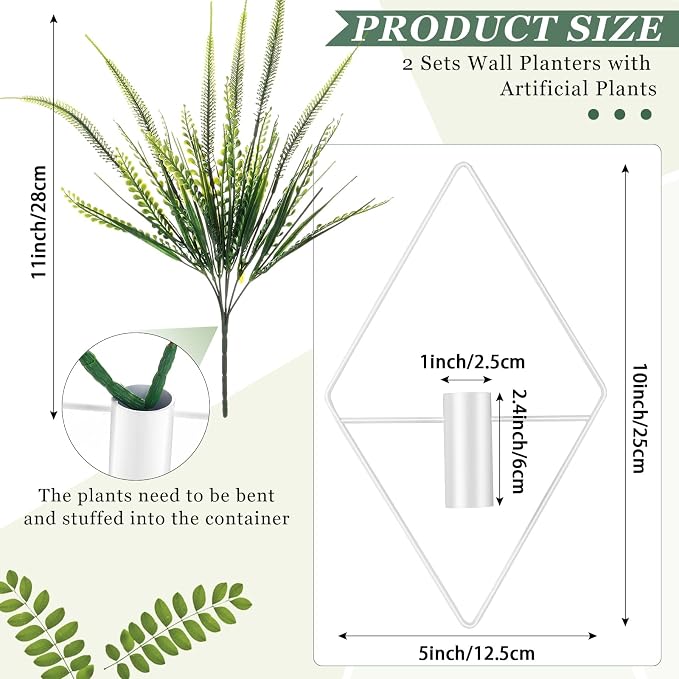 Canlierr 4 Pcs Wall Decor Hanging Planters, Boston Fern, White - Image 2