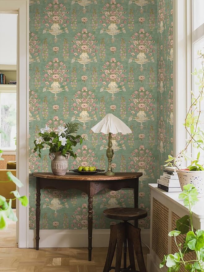 Orainege Floral Wallpaper Peel and Stick Wallpaper Modern Contact Paper | 17.3in x 118.1in Self Adhesive Wall Paper for Bedroom Bathroom Shelf Liner Decor Removable - Image 4