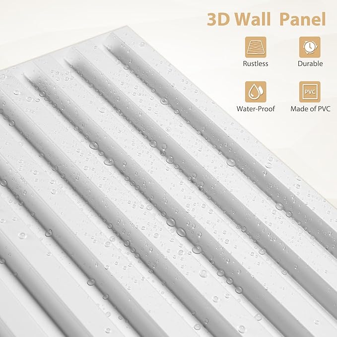 Heikki 30 Pack 3D Wall Panel for Interior Wall Décor, PVC Flower Textured Wall Panels for Living Room Bedroom Hotel Office, 11.8"x11.8", Double-sided Tape (White-XHT) - Image 2