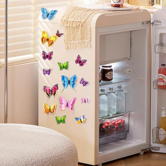 SAOROPEB 3D Butterfly Wall Decor, 48 Pcs Double Layer Butterfly Decorations for Party Decorations Locker Decor Refrigerator Decal, Reusable (Colorful) | Double Layer for Party Decorations Locker Decor Refrigerator Decal, Reusable - Image 4