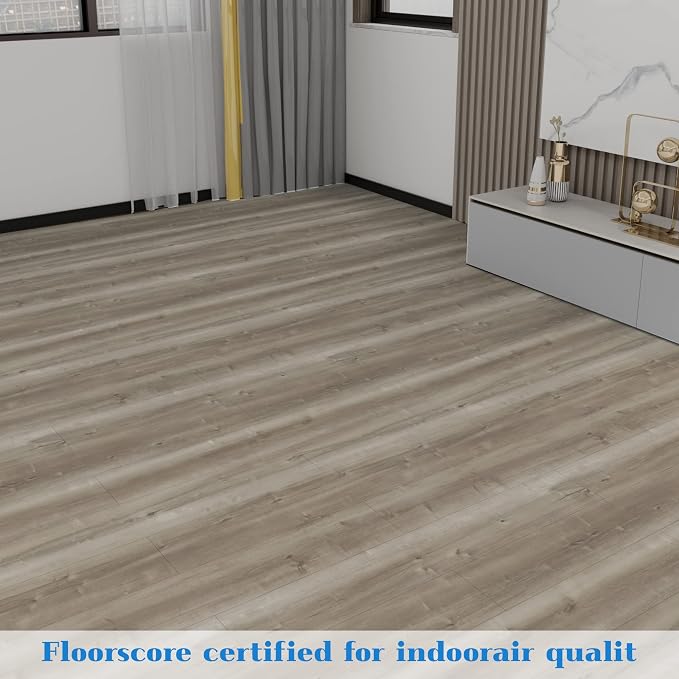 Lareko Peel and Stick Floor Tile, Waterproof Vinyl Plank Flooring | 12-Pack 18 Sq.Ft Self-Adhesive Laminate Vinyl Tiles,Realistic Wood Grain for DIY Bathroom, Laundry Room & Rental Upgrades - Image 3