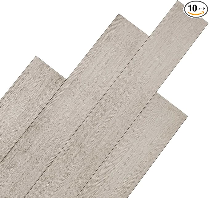 Real Wood Wall Planks-5" White Shiplap Panel Peel and Stick 10Pack 12.5SqFt | 5in wide solid wood shiplap planks-easy DIY wall shiplap panels Perfect for accent wall,backsplash,bedroom, living room by Luxdecor