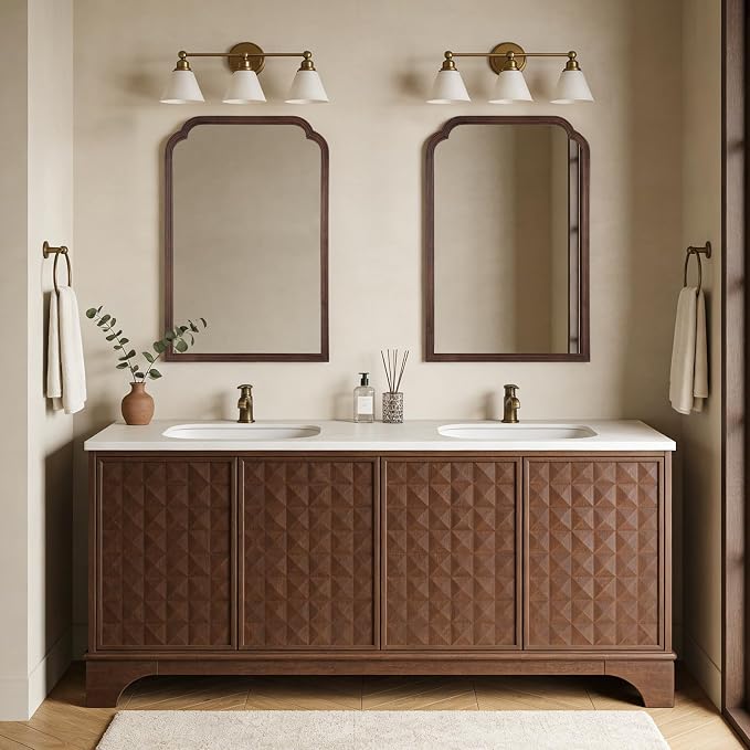 WallBeyond Wooden Framed Wall Mirror, Natural Wood Bathroom Vanity Mirror for Entryway, Living Room or Bedroom Home Decor Vertical or Horizontal Hanging [24" x 36" Walnut Color] - Image 8