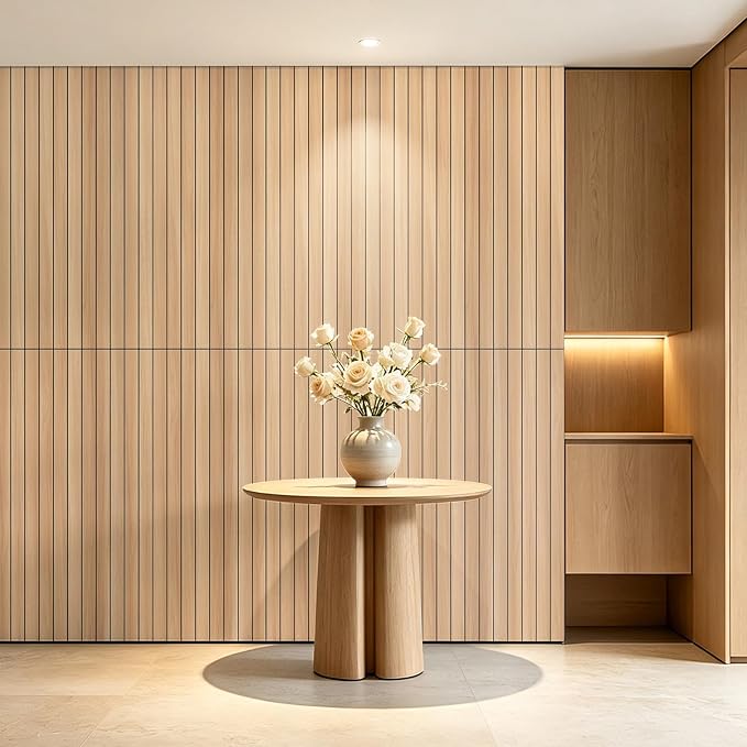 AMZDEPOT Peel and Stick Wood Panels for Wall, 6 Pack, Oak | Self-Adhesive Slat Wall Panels, PVC Thick, 3D Wood Grain Wallpaper, for Walls and Ceilings, 48"x15.75", Packed in Long Boxes - Image 7
