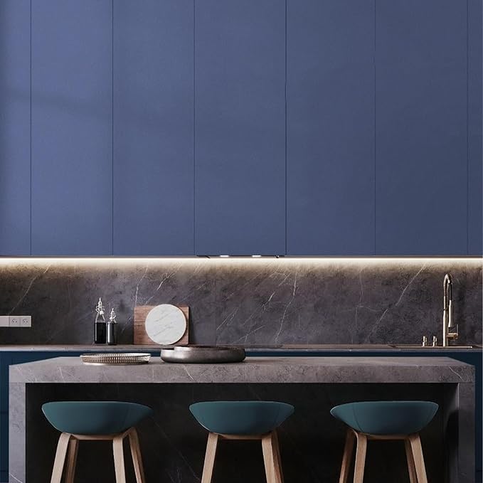 Blue Peel and Stick Wallpaper Blue Contact Paper for Cabinets and Drawers | 15.7" x 590.5" Self Adhesive Removable Vinyl Film WallPaper for Bedroom Decorative Table and Wall Reform - Image 4