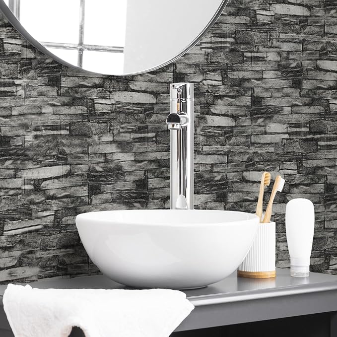 20PCS 3D Wall Panels Peel and Stick Foam, Self-Adhesive Decorative 3D Brick Wallpaper Wall Covering, Faux Stone Wall Panel Foam Brick for Living Room, Kitchen, Bathroom - Image 2